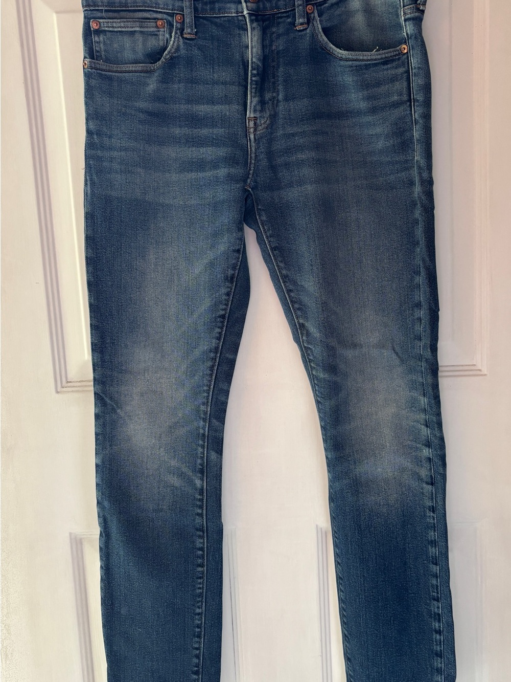 J. Crew 250 Skinny Fit Men’s Jeans in Blue Denim